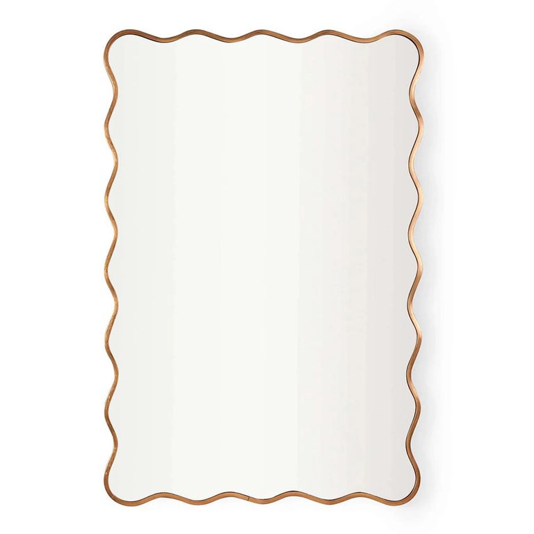 Stevie Wall Mirror - Wave Edge - Gold - Metal - 61.5cm x 91.5cm