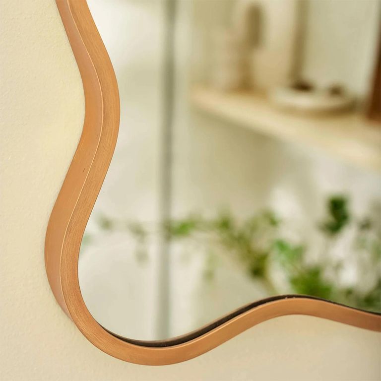 Stevie Wall Mirror - Wave Edge - Gold - Metal - 61.5cm x 91.5cm