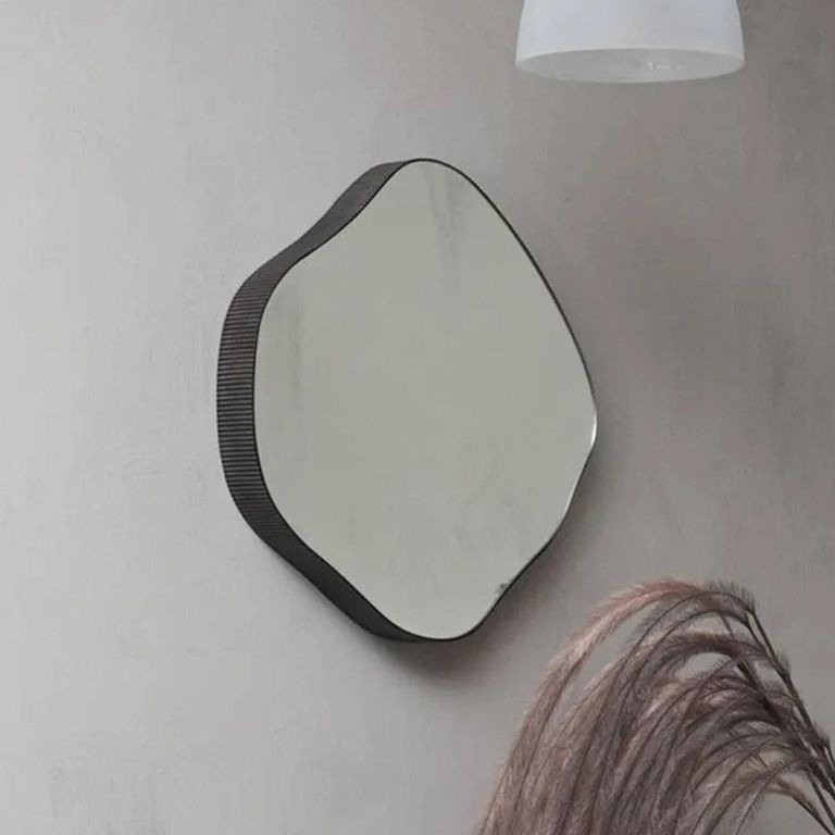 Organic Wall Mirror - Black Metal - Abstract - 59cm x 61cm