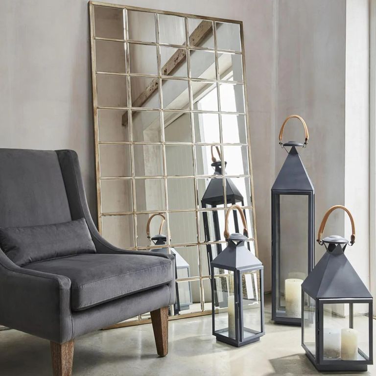 Blakely Wall Mirror - Antique Gold Window - 100cm x 180cm