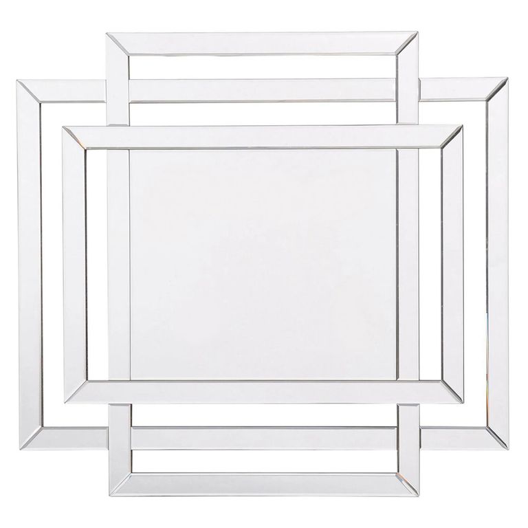 Farley Wall Mirror - Silver Tri Rectangle - 100cm x 110cm