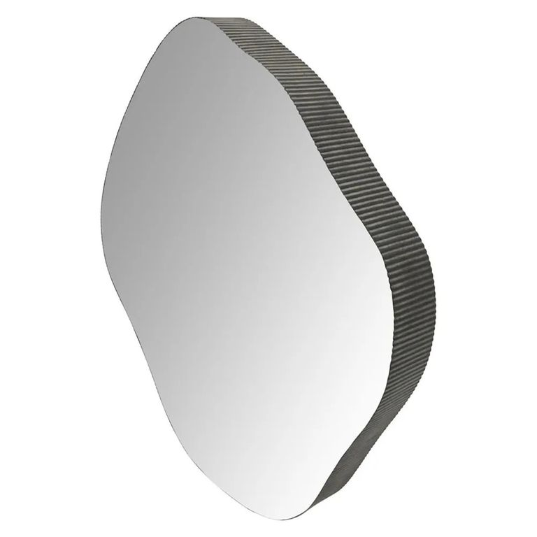 Organic Wall Mirror - Black Metal - Abstract - 59cm x 61cm