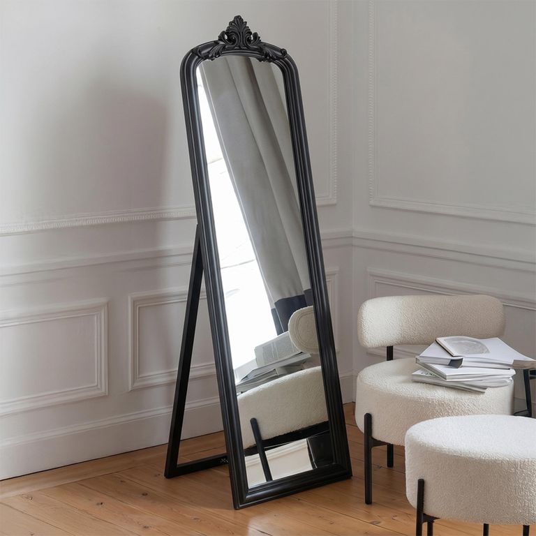 Standing Cheval Mirror - Black - Emi Wood - 56cm x 180cm