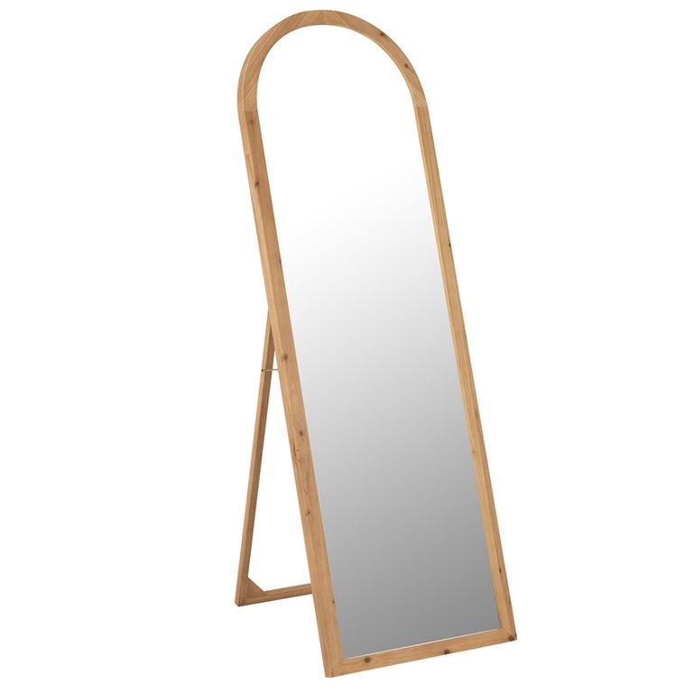 Curved Cheval Mirror - Natural - Fir Wood - 52cm x 162cm