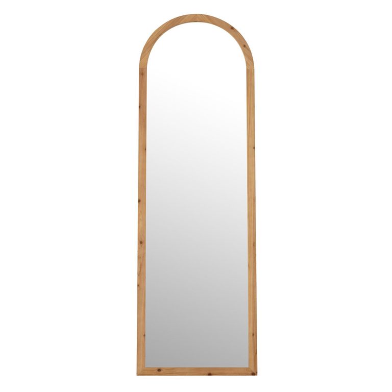 Curved Cheval Mirror - Natural - Fir Wood - 52cm x 162cm