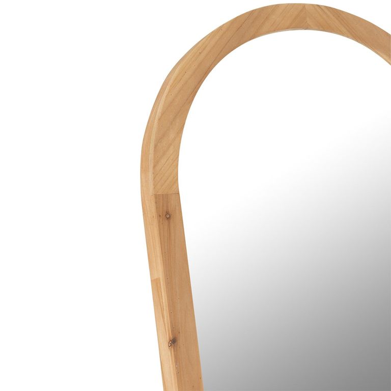 Curved Cheval Mirror - Natural - Fir Wood - 52cm x 162cm