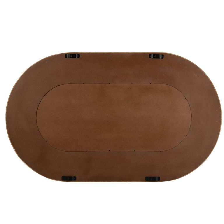 Curved Wall Mirror - Waved Desgin - Oval - Natural - Wood - 152cm x 92cm