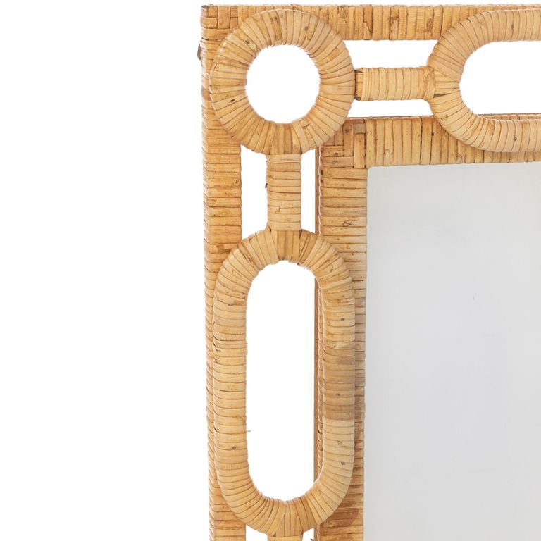 Ring Wall Mirror - Small - Natural - Rattan and Wood - 75cm x 101.5cm