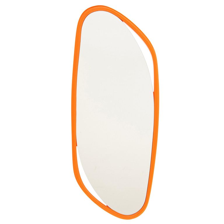 Wall Mirror - Abstract - Orange Painted - Wood - 120cm x 50cm