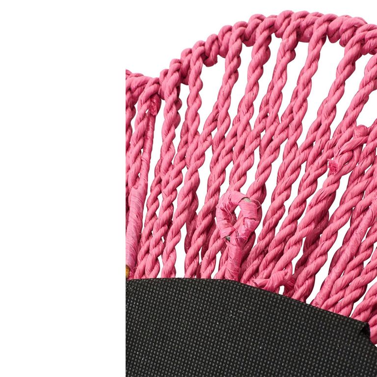 Wall Mirror - Round - Dark Pink - Raffia - 50cm x 10cm