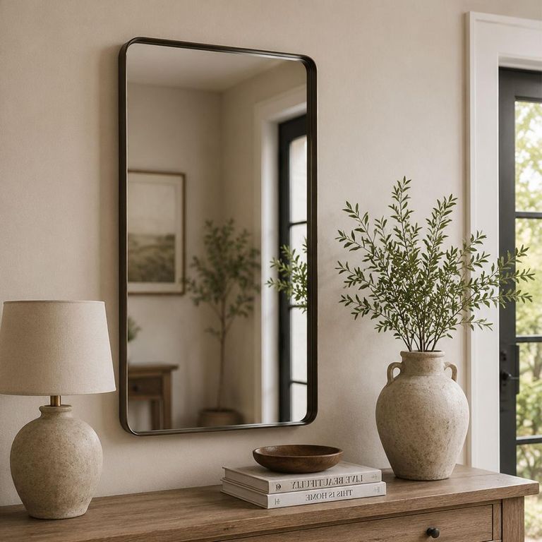 Markus Leaner Mirror - Dark Brown - Glass and Metal - 180cm x 80cm