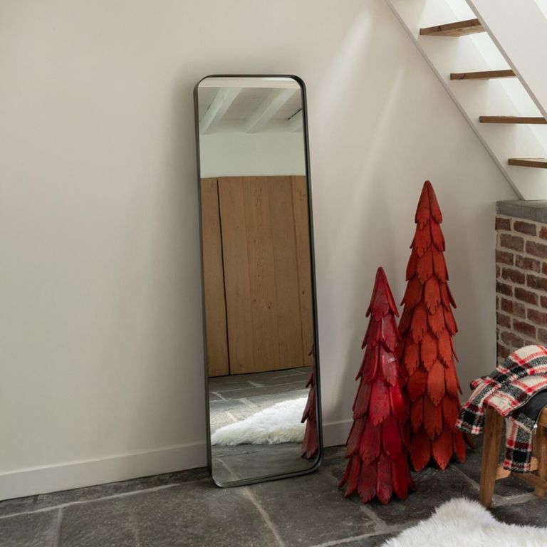 Markus Leaner Mirror - Dark Brown - Glass and Metal - 160cm x 44cm