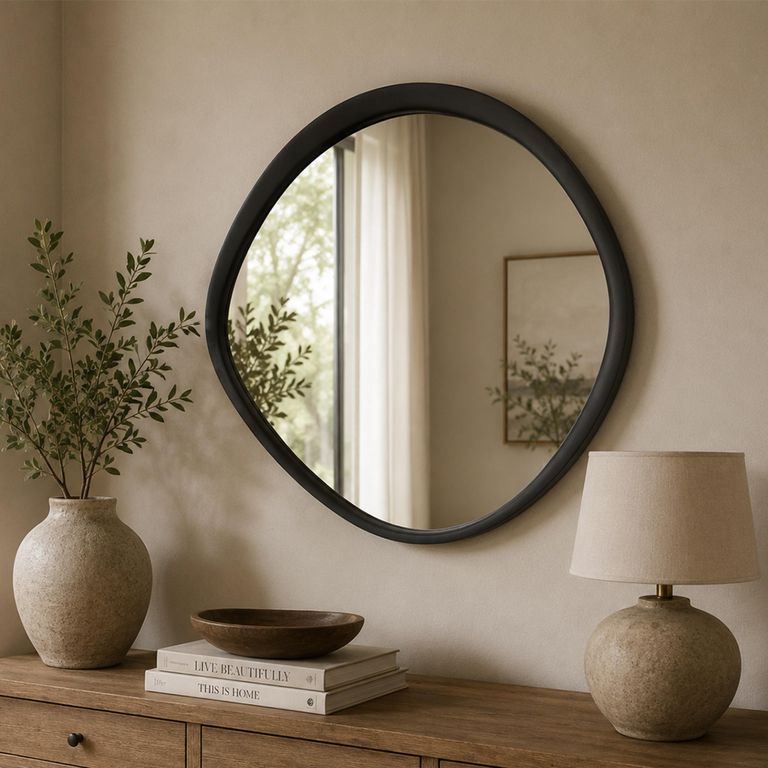 Wall Mirror - Abstract - Small - Black - Glass and Metal - 60.5cm x 58cm
