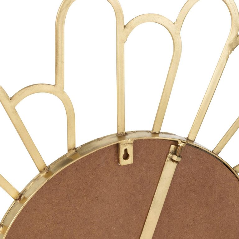 Flower Wall Mirror - Round - Gold - Metal - 90cm x 3cm