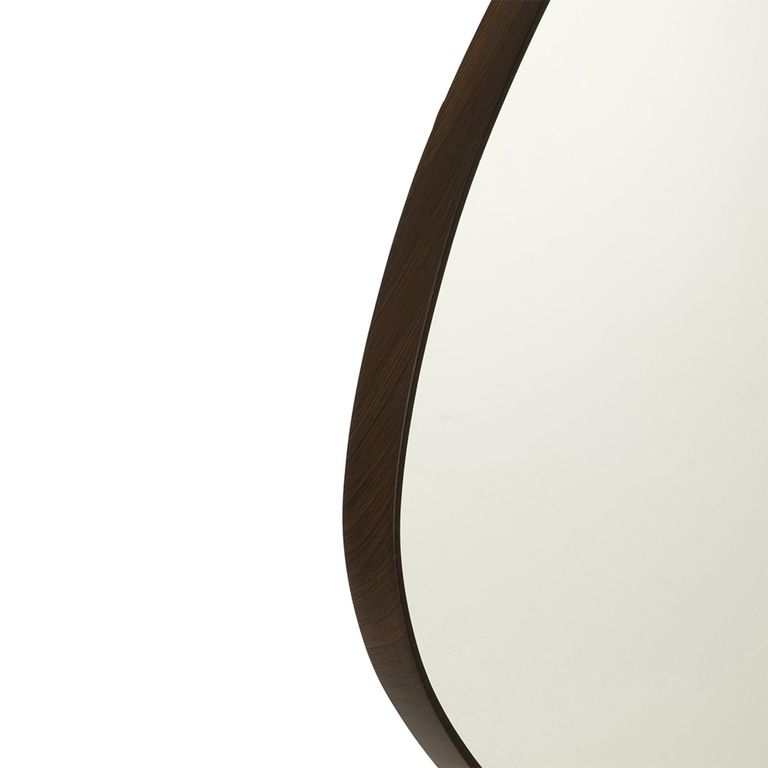 Hanging Wall Mirror - Abstract - Large - Dark Brown - Wood - 88cm x 79cm