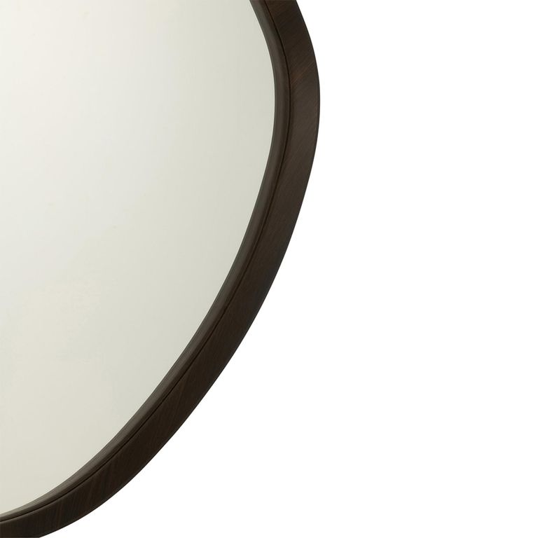 Hanging Wall Mirror - Abstract - Large - Dark Brown - Wood - 88cm x 79cm