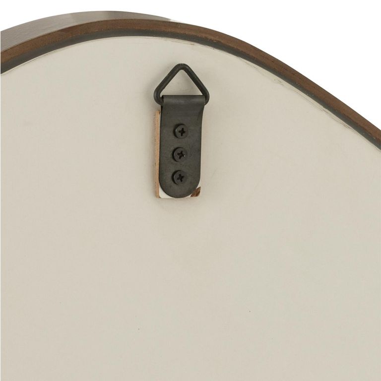 Hanging Wall Mirror - Abstract - Large - Dark Brown - Wood - 88cm x 79cm