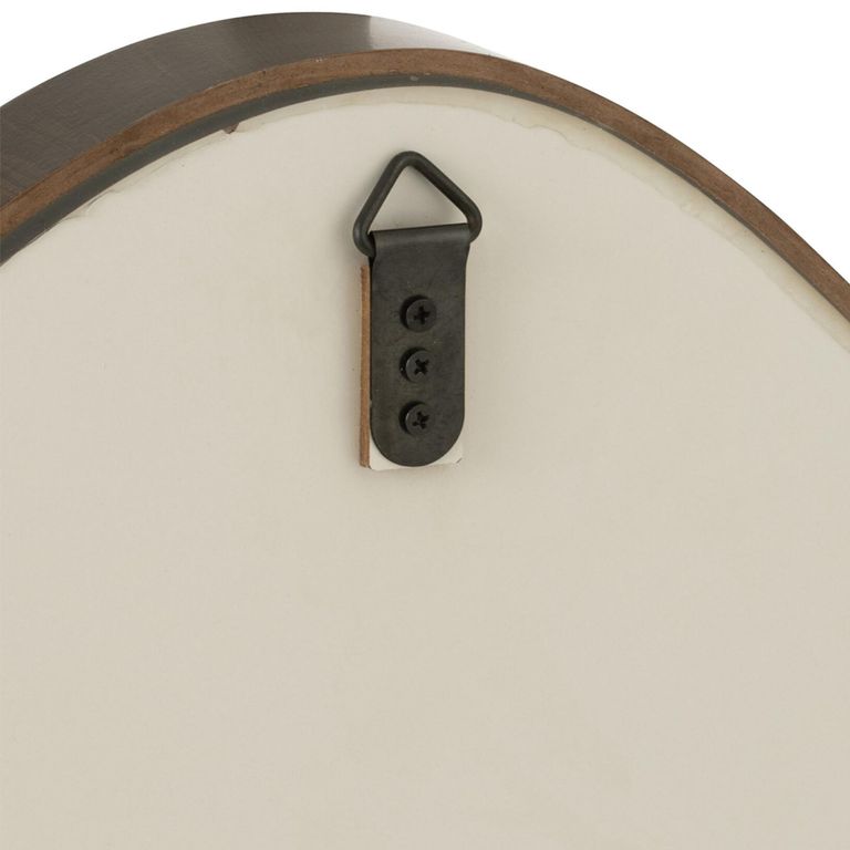 Hanging Wall Mirror - Abstract - Small - Dark Brown - Wood - 70cm x 61cm