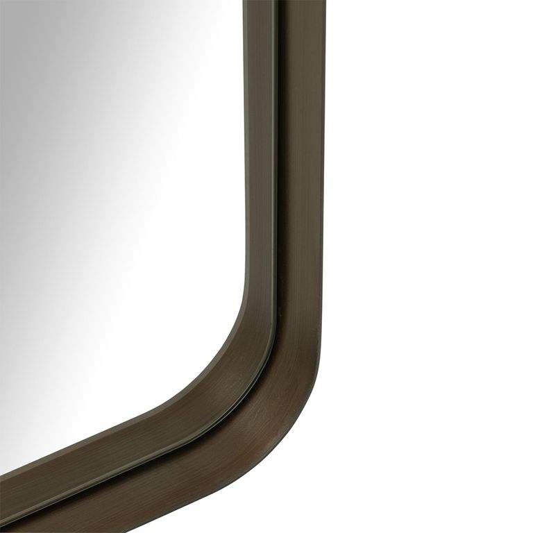Markus Leaner Mirror - Dark Brown - Glass and Metal - 160cm x 44cm