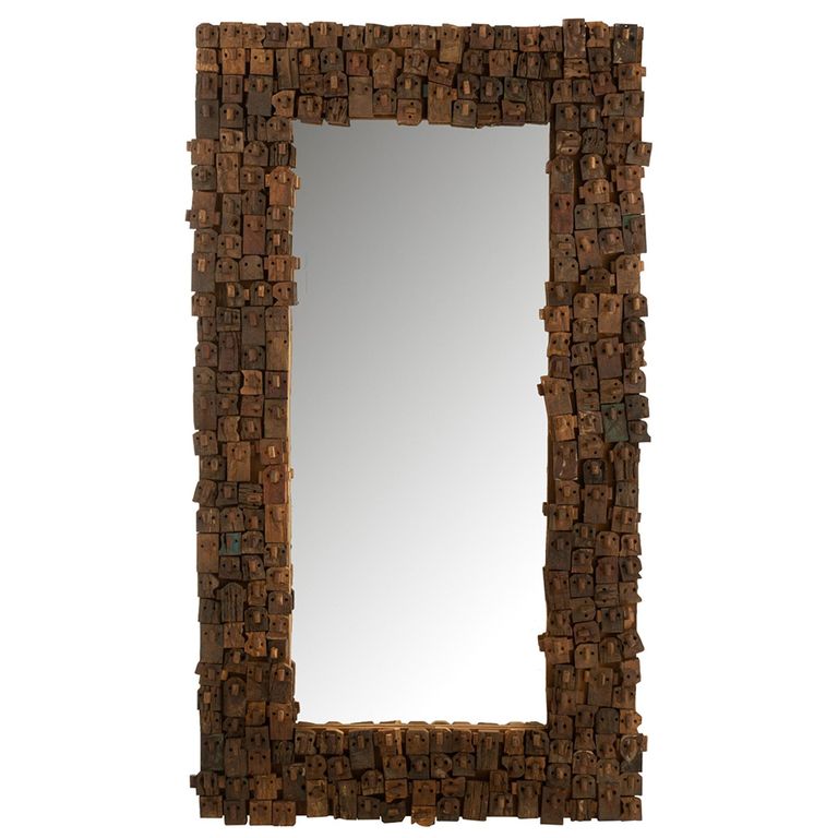 Syma Leaner Mirror - Large - Natural - Recycled Wood - 100cm x 180cm