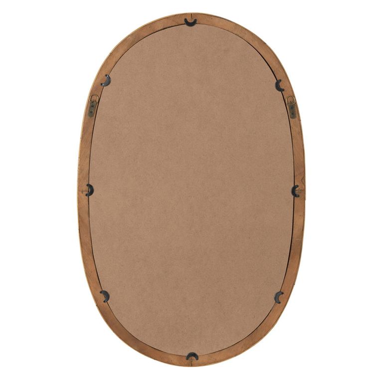 Wall Mirror - Oval - Natural - Glass and Wood - 61.5cm x 95cm