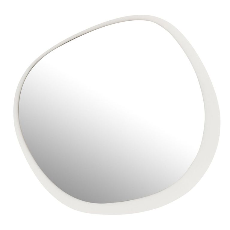 Wall Mirror - Abstract - Large - White - Glass and Metal - 86.5cm x 82cm