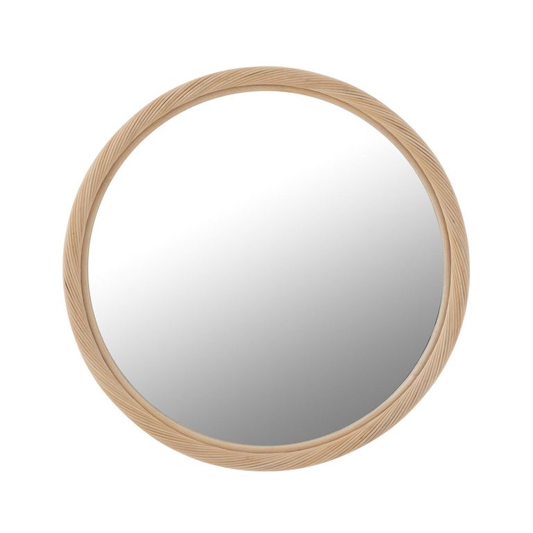 Wall Mirror - Round - Natural - Bamboo Wood - 81cm x 3.5cm