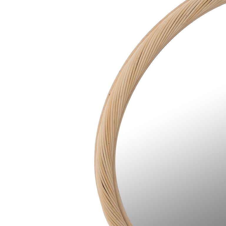 Wall Mirror - Round - Natural - Bamboo Wood - 81cm x 3.5cm