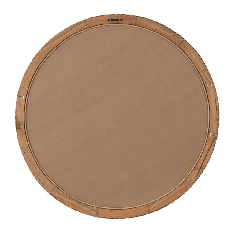Wall Mirror - Round - Natural - Glass and Fir Wood - 75cm x 6.5cm