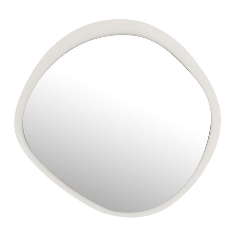 Wall Mirror - Abstract - Small - White - Glass and Metal - 60.5cm x 58cm