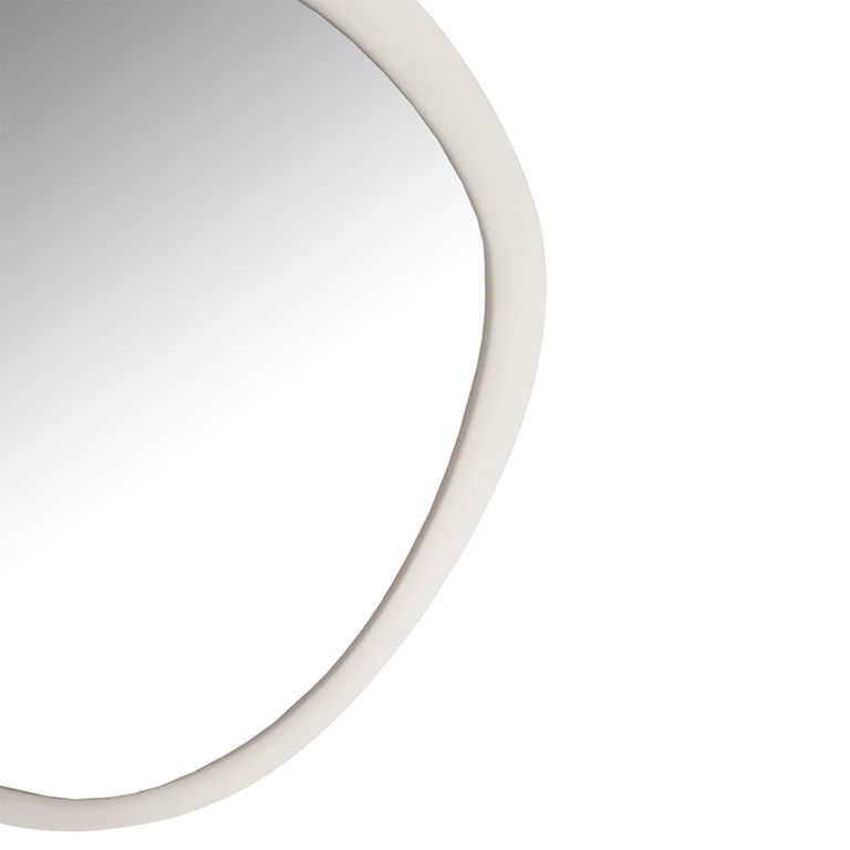 Wall Mirror - Abstract - Small - White - Glass and Metal - 60.5cm x 58cm