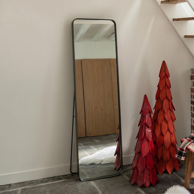 Cheval Mirror - Black - Glass and Metal - 55cm x 150cm