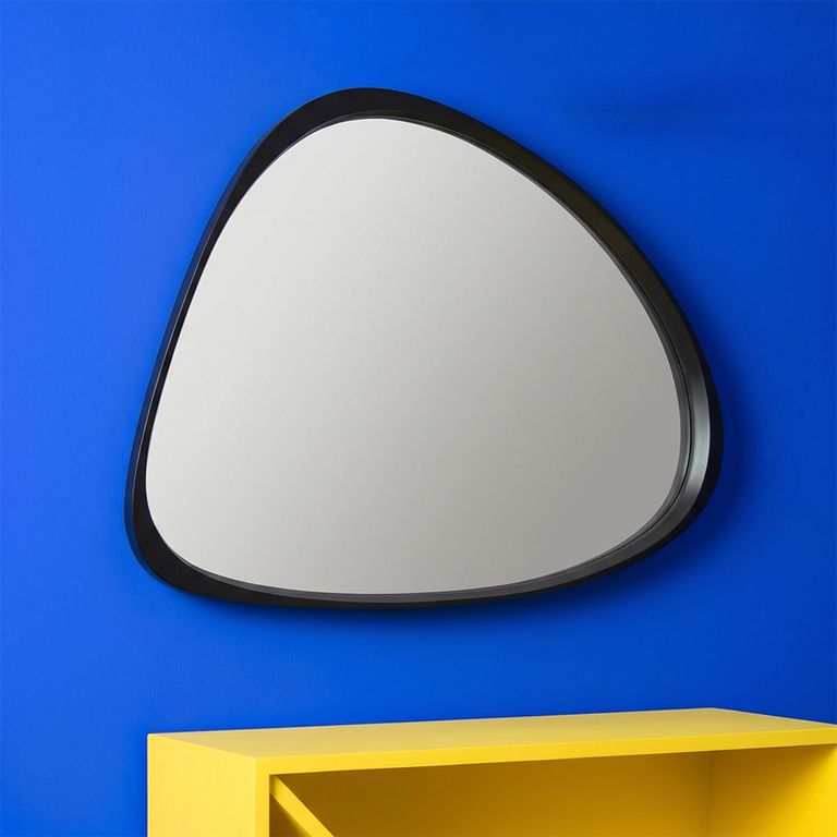 Giles Wall Mirror - Abstract - Large - Black - Glass and Wood - 99cm x 90cm
