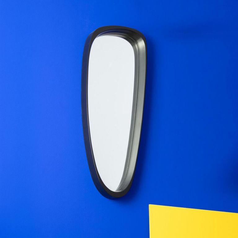Giles Wall Mirror - Abstract - Long - Black - Glass and Wood - 33cm x 89cm