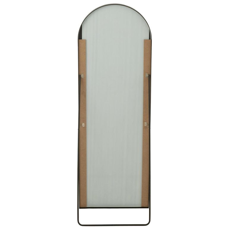 Curved Cheval Mirror - Black - Glass and Metal - 50cm x 150cm