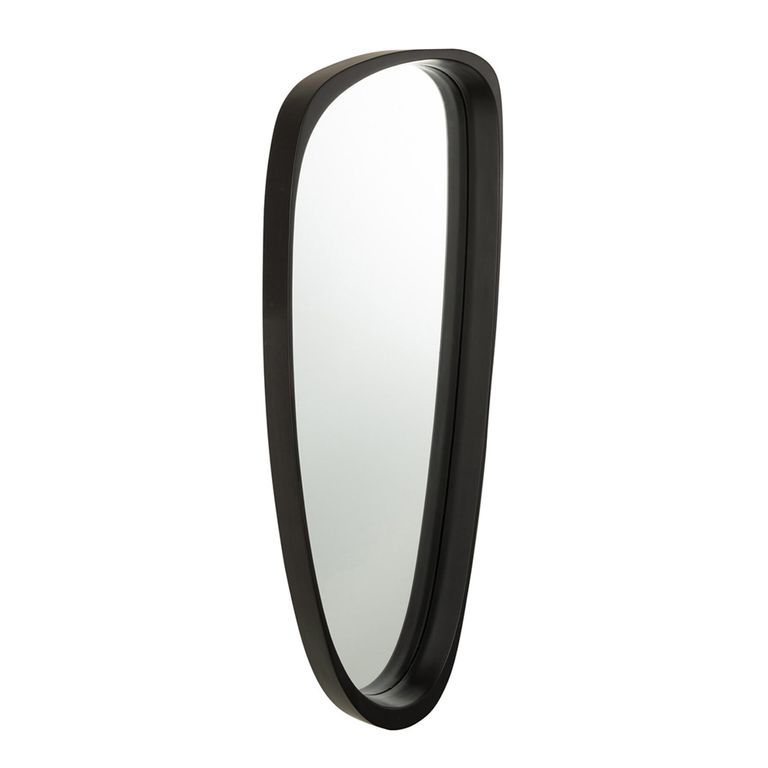 Giles Wall Mirror - Abstract - Long - Black - Glass and Wood - 33cm x 89cm