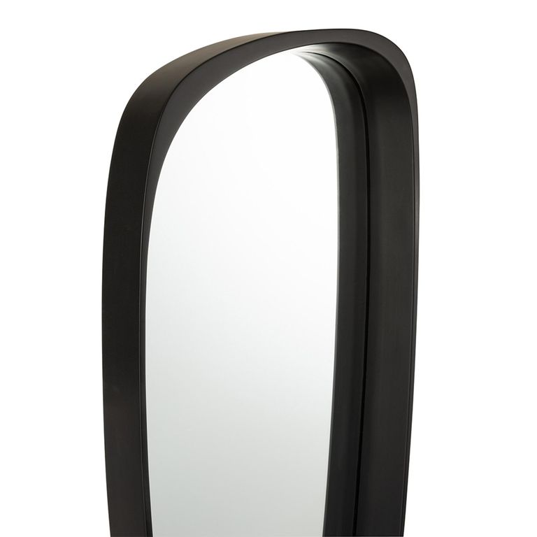 Giles Wall Mirror - Abstract - Long - Black - Glass and Wood - 33cm x 89cm