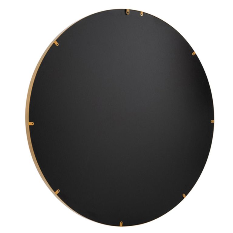 High Border Wall Mirror - Round - Large - Gold - Glass and Metal - 110cm x 4cm