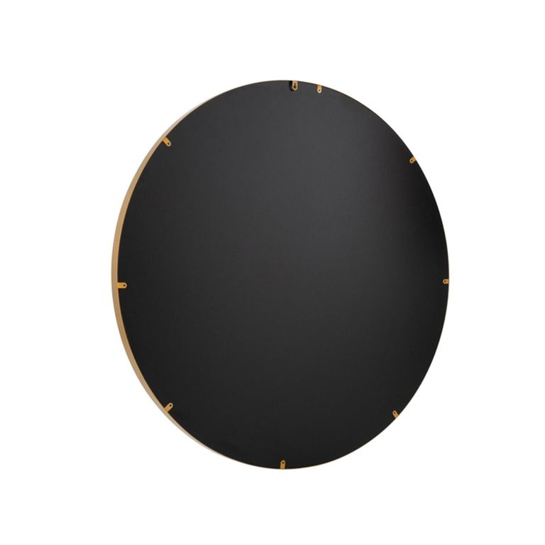 High Border Wall Mirror - Round - Medium - Gold - Glass and Metal - 80cm x 4cm