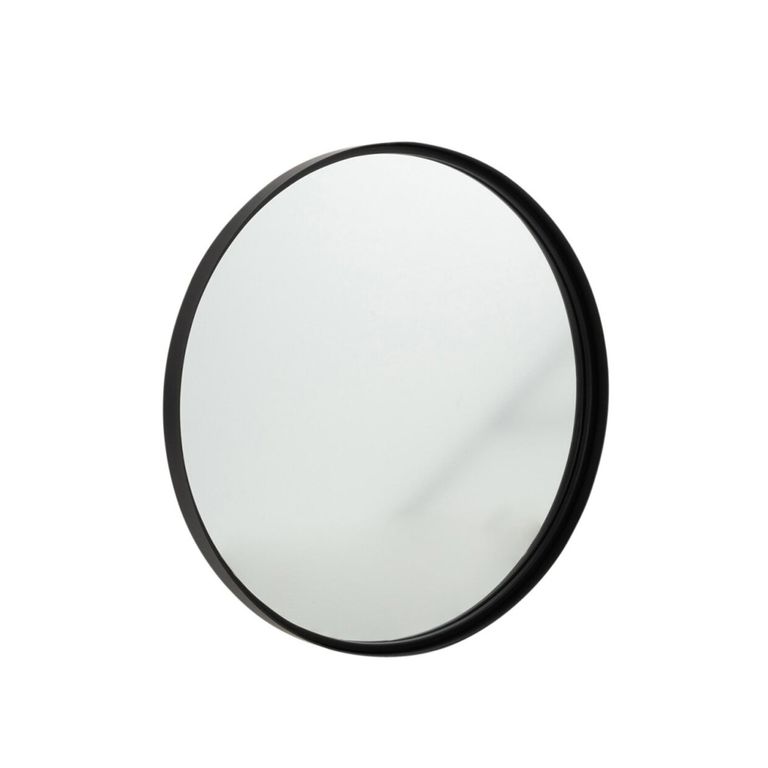 High Border Wall Mirror - Round - Small - Black - Glass and Metal - 60cm x 4cm