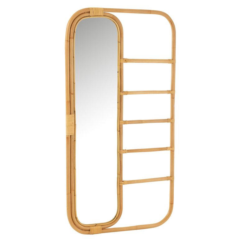 Leaner Mirror - with Ladder - Natural - Bamboo Wood - 80cm x 152cm