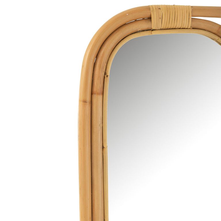 Leaner Mirror - with Ladder - Natural - Bamboo Wood - 80cm x 152cm