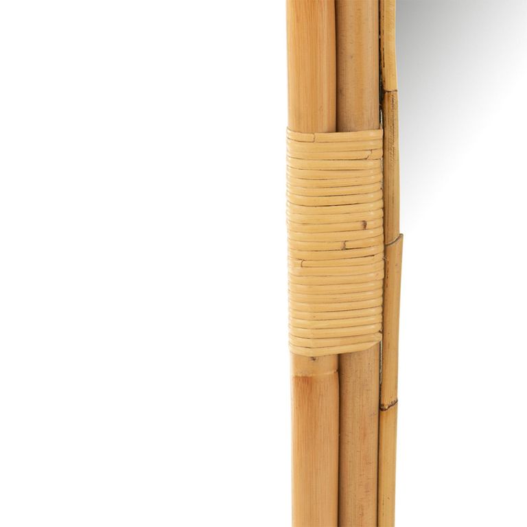 Leaner Mirror - with Ladder - Natural - Bamboo Wood - 80cm x 152cm