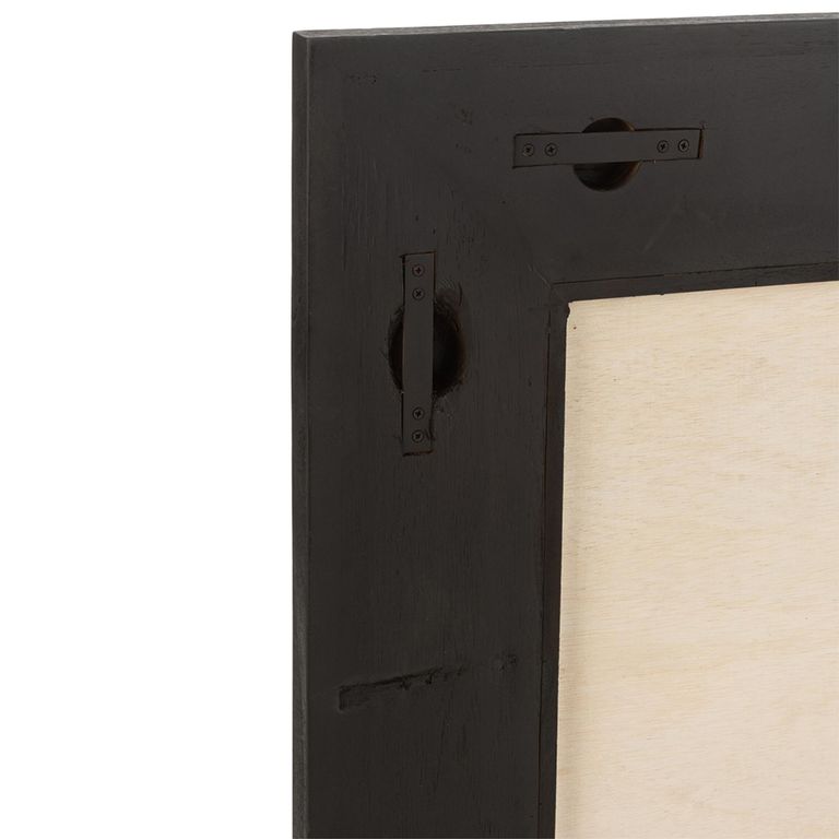 Molly Exotic Wall Mirror - Square - Natural and Black - Rattan and Wood - 80.5cm x 3cm