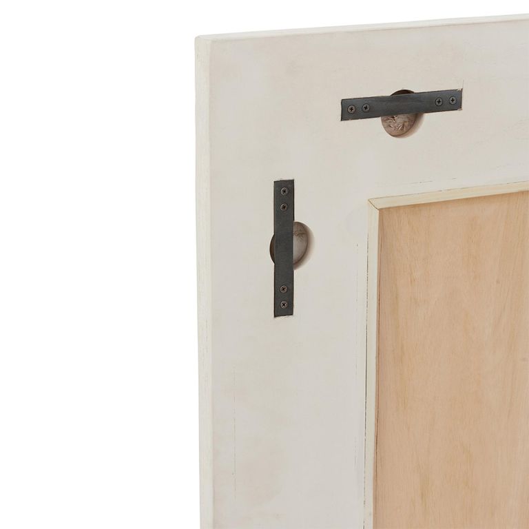 Molly Exotic Wall Mirror - Square - Natural and White - Rattan and Wood - 80.5cm x 3cm