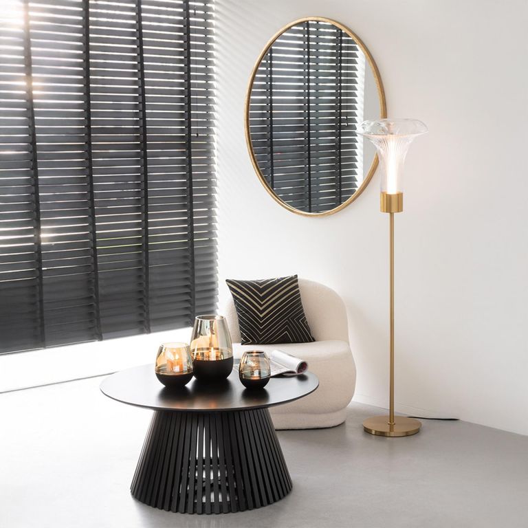 Mona Wall Mirror - Round - Gold - Glass and Metal - 110cm x 2cm