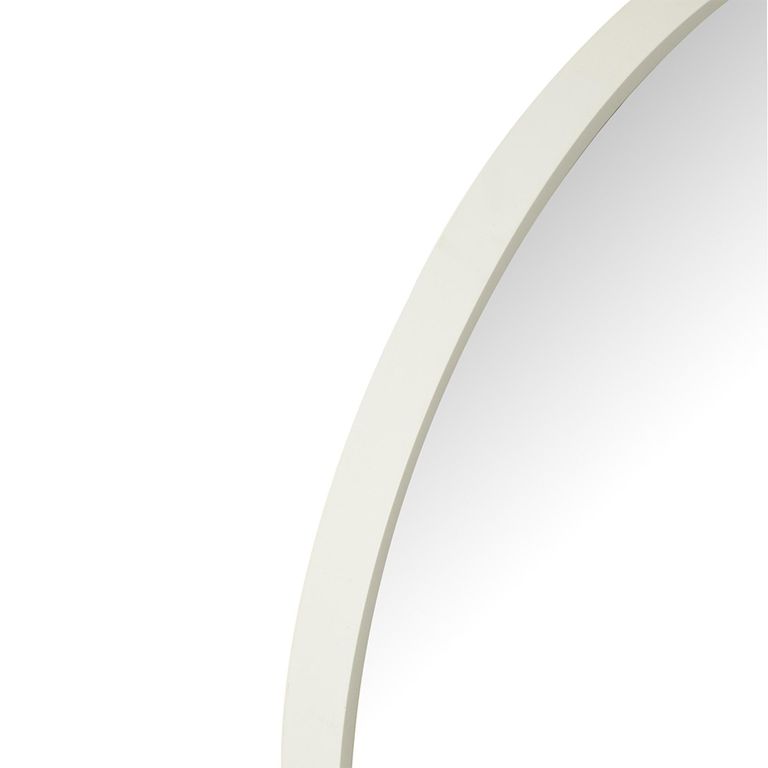 Wall Mirror - Oval - White - Glass and Metal - 50cm x 100cm