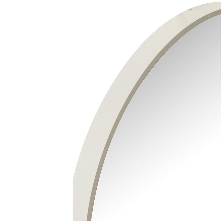 Wall Mirror - Round - White - Glass and Metal - 90cm x 3cm