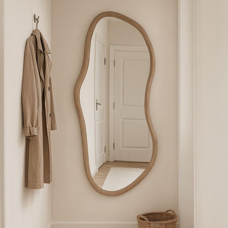 Brix Sophie Wall Mirror - Abstract - Large - Natural - Wood - 80cm x 170cm