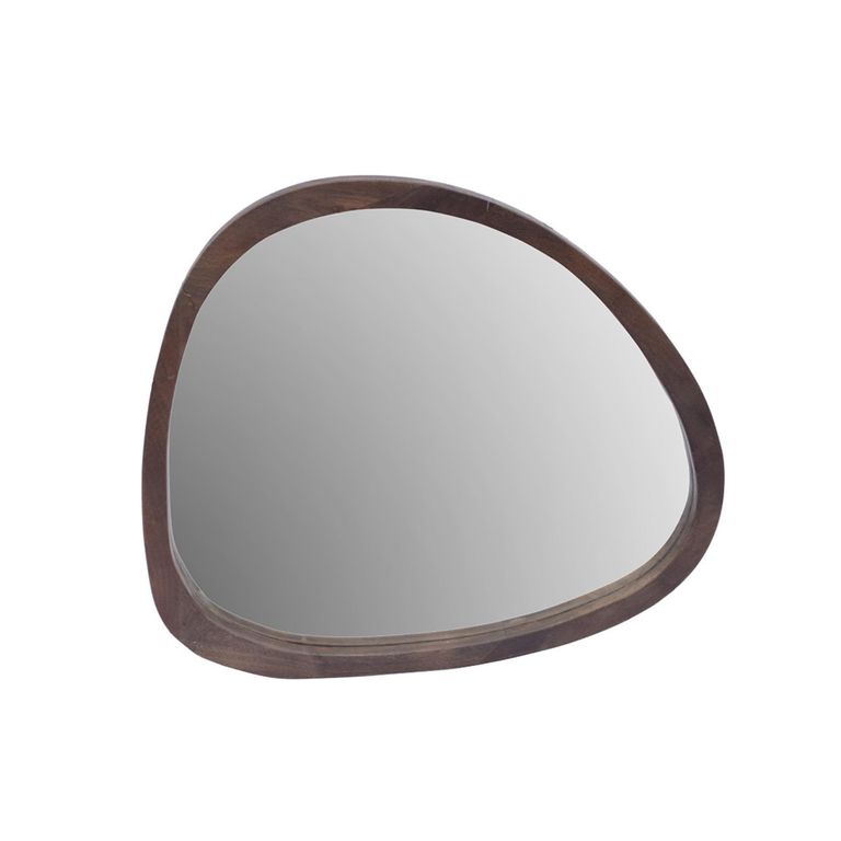 Brix Joy Wall Mirror - Abstract - Chestnut - Mango Wood - 80cm x 70cm
